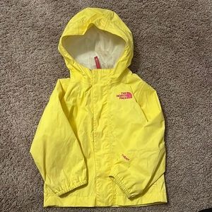 North Face bright yellow rain jacket